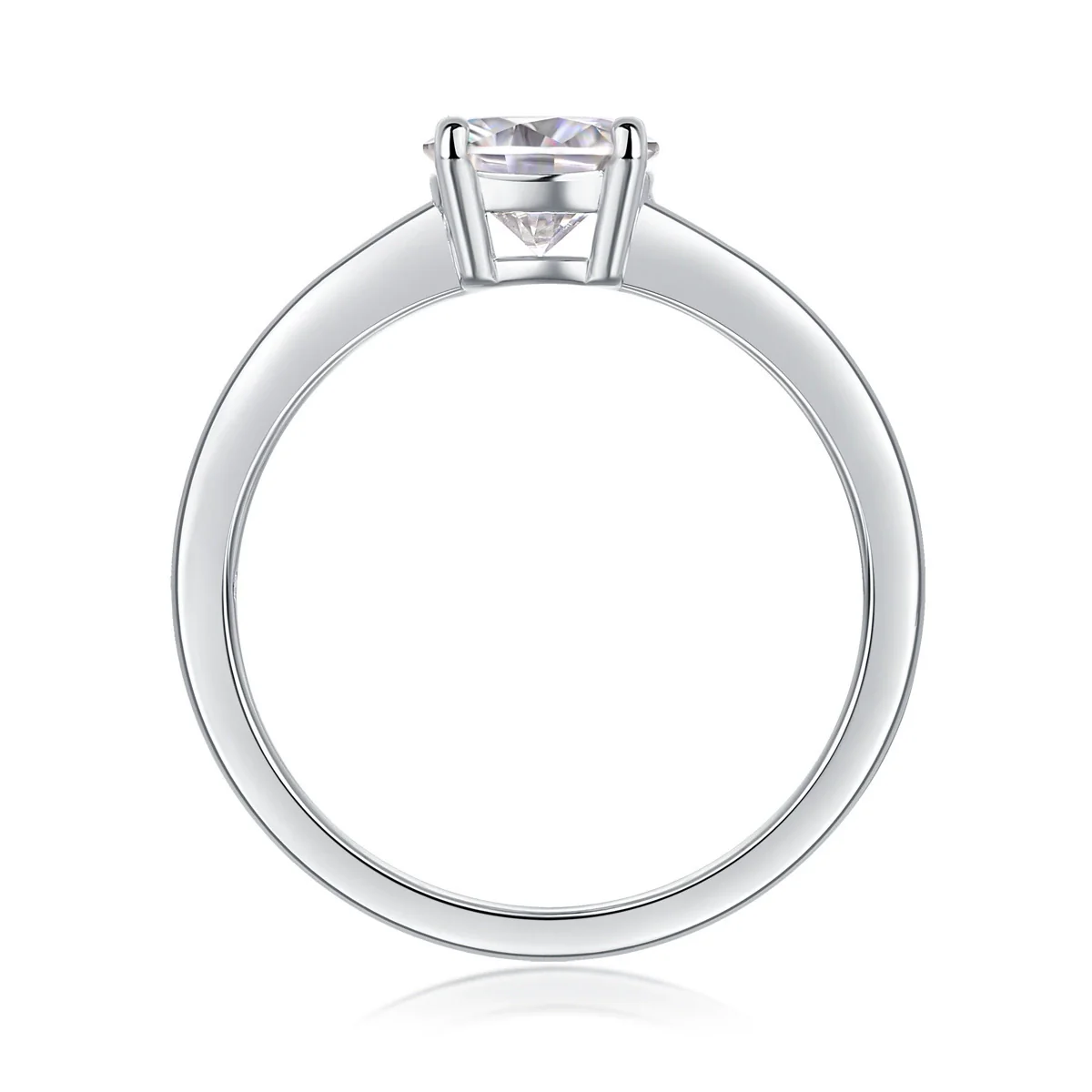 Wholesale S925 Silver Moissanite Inlaid Geometric Love Ring For Women - Image 3