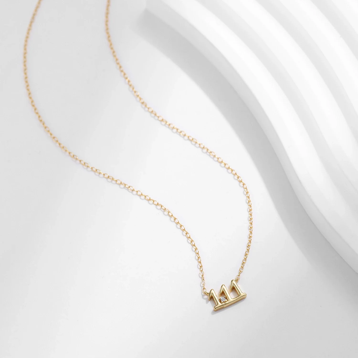 Wholesale S925 Silver Necklace With Diamond Lucky Number Pattern Highend Style For Women Clavicle Chain - Image 3