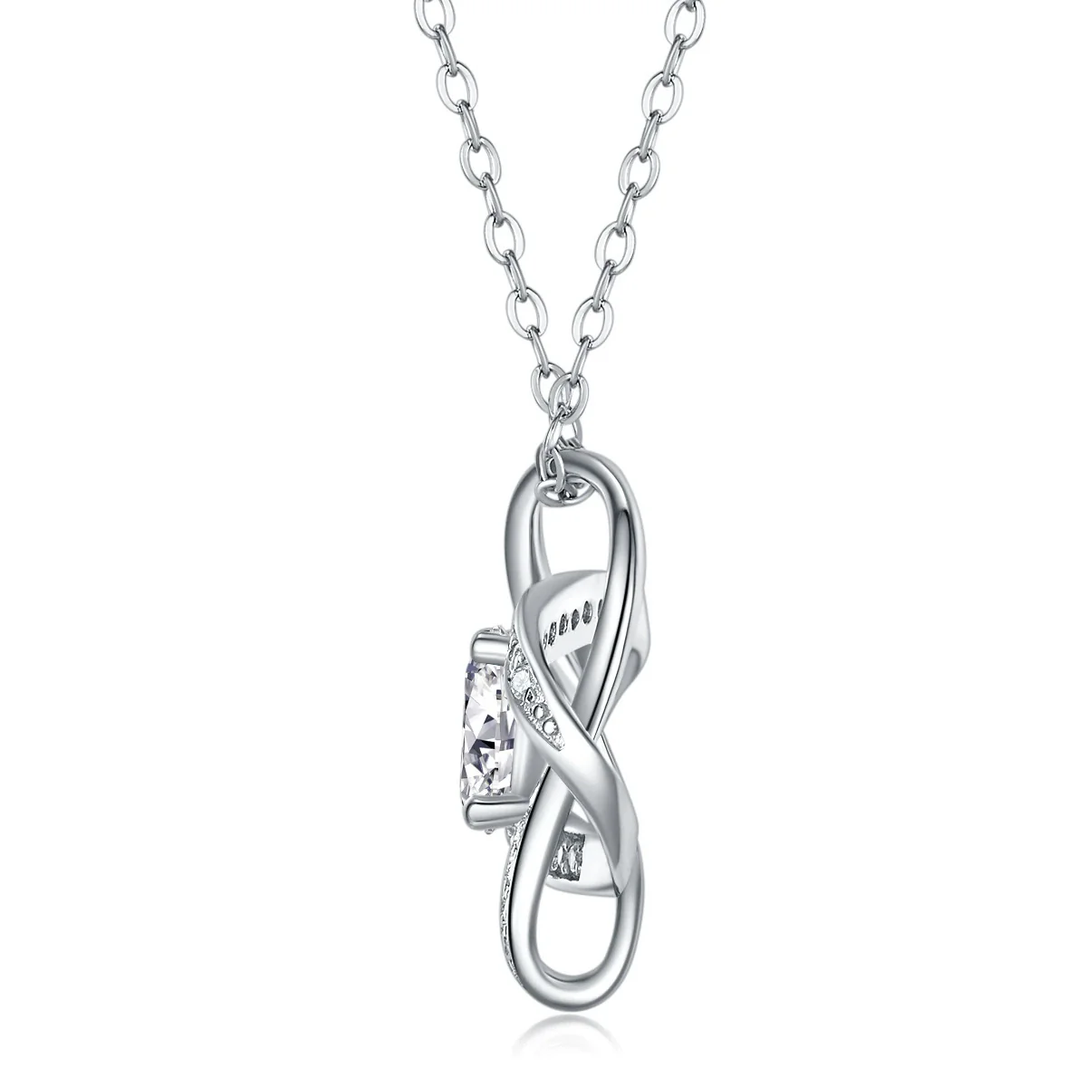 Wholesale S925 Silver Necklace With Geometric Moissanite Pendant And Cross Chain Fashion Women's Accessories - Image 3