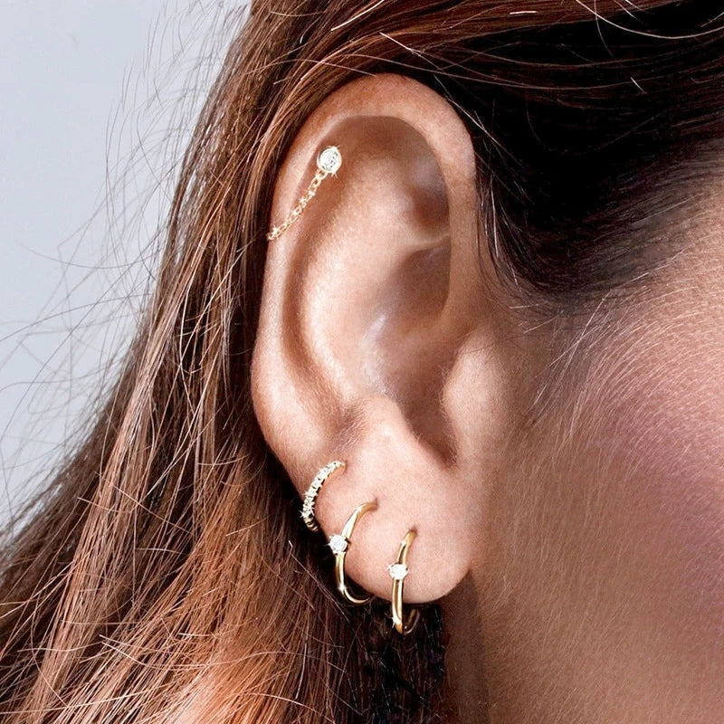 Wholesale S925 Silver Needle And Copper Cshaped And Ushaped Geometric Electroplated Earrings For Women - Image 2