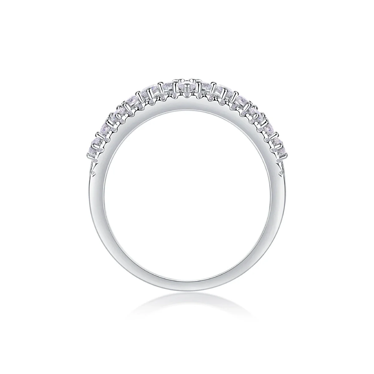 Wholesale S925 Silver Ring With Moissanite And Geometric Design Luxury Inlaid Fashion Style - Image 3