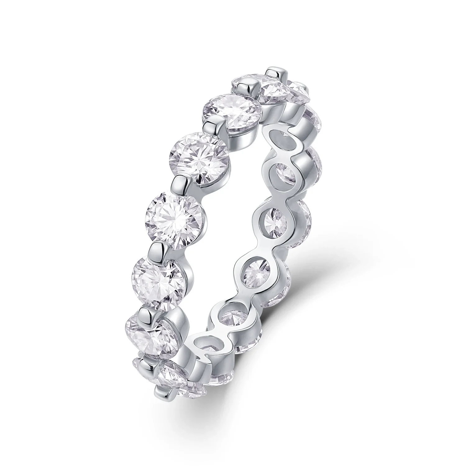 Wholesale S925 Silver Ring With Moissanite And Geometric Pattern Luxury Inlay Fashion Style For Women - Image 4