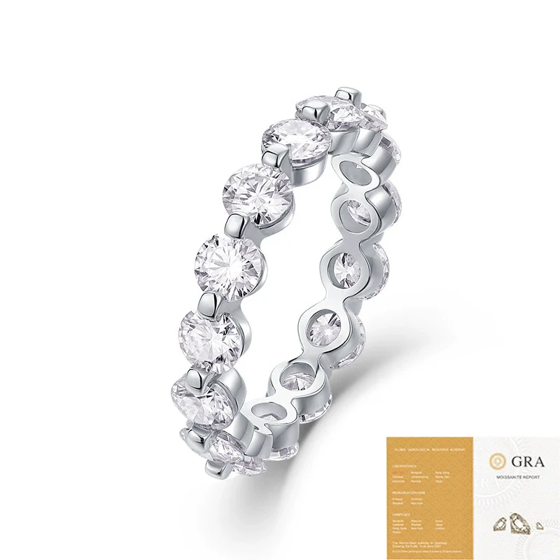 Wholesale S925 Silver Ring With Moissanite And Geometric Pattern Luxury Inlay Fashion Style For Women - Image 5