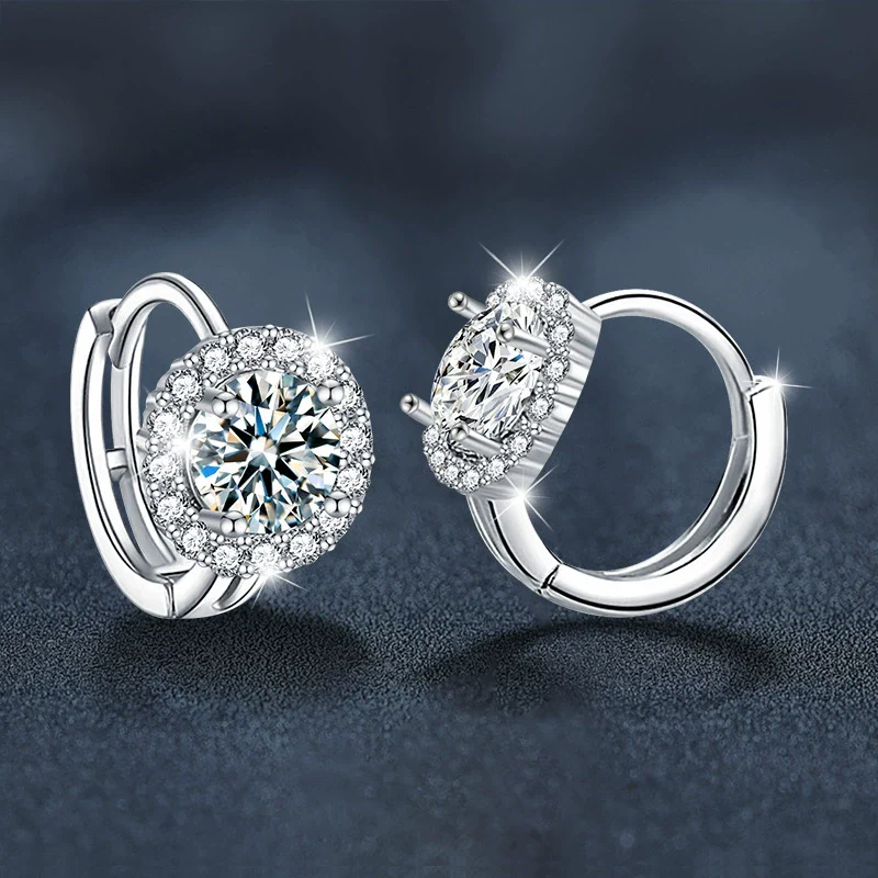 Wholesale S925 Silver Women's Moissanite Sunflower Highend Fashion Earrings - Image 2