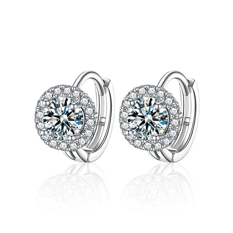 Wholesale S925 Silver Women's Moissanite Sunflower Highend Fashion Earrings - Image 4