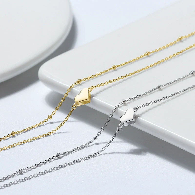Wholesale S925 Sterling Silver Anklet With 14K Gold Pendant Geometric Style For Women - Image 2