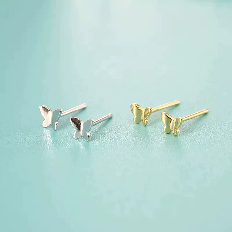 Wholesale S925 Sterling Silver Butterfly Earrings 14K Gold Plated Animal Style - Image 5