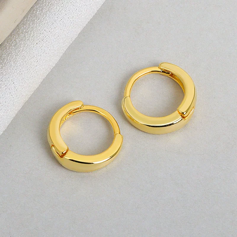 Wholesale S925 Sterling Silver Circle Earbuckle Earrings Ins Nordic Style