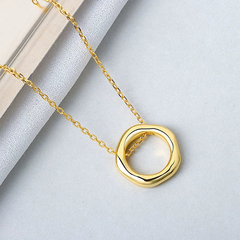 Wholesale S925 Sterling Silver Clavicle Chain Geometric Irregular Design Electroplating Women's Trendy Necklace - Image 2