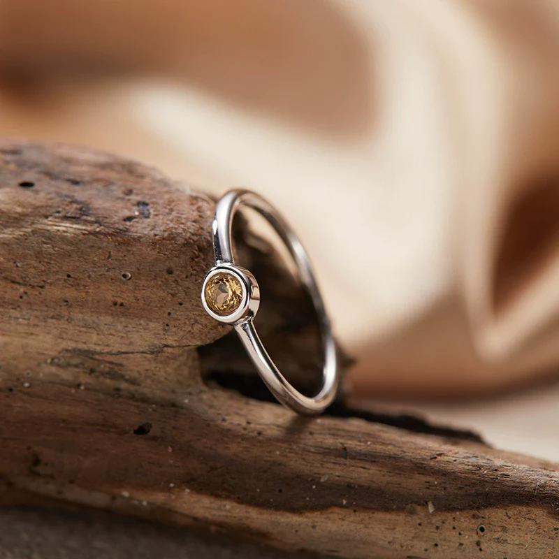 Wholesale S925 Sterling Silver Crystal Geometric December Birthday Stone Ring Set With Gems For Women - Image 15