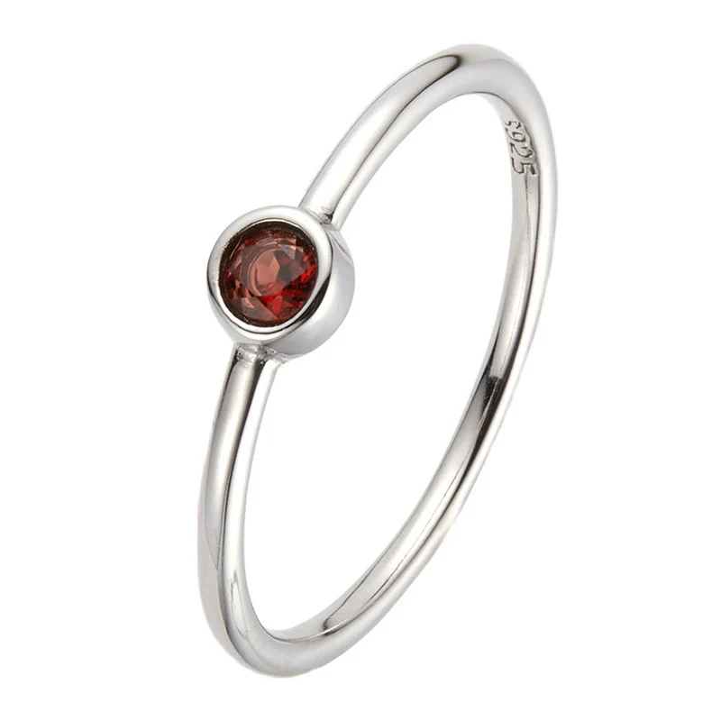 Wholesale S925 Sterling Silver Crystal Geometric December Birthday Stone Ring Set With Gems For Women - Image 5