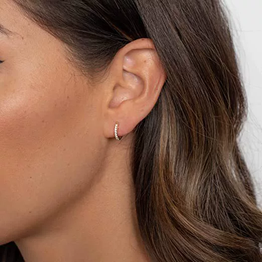 Wholesale S925 Sterling Silver Earrings Plated With 14K Gold Geometric Diamond Women's Earrings - Image 3