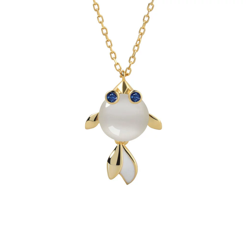 Wholesale S925 Sterling Silver Fish Shaped Pendant Necklace With Electroplating Treatment And Cross Chain - Image 5