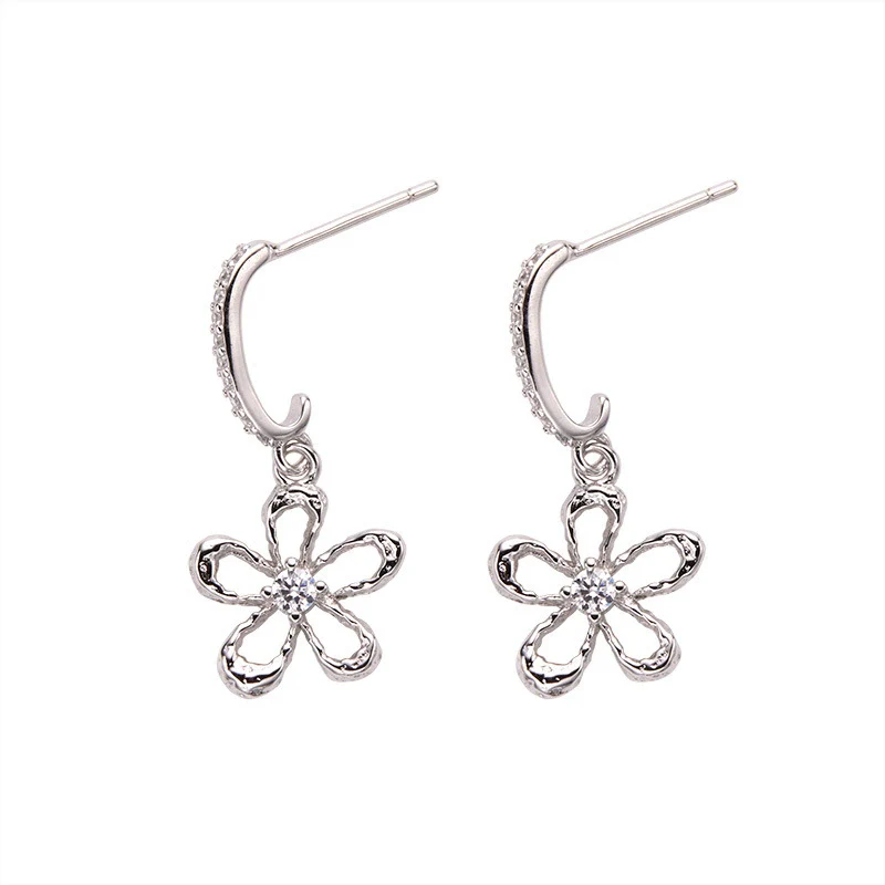 Wholesale S925 Sterling Silver Geometric And Flower Style Earrings For Women - Image 5