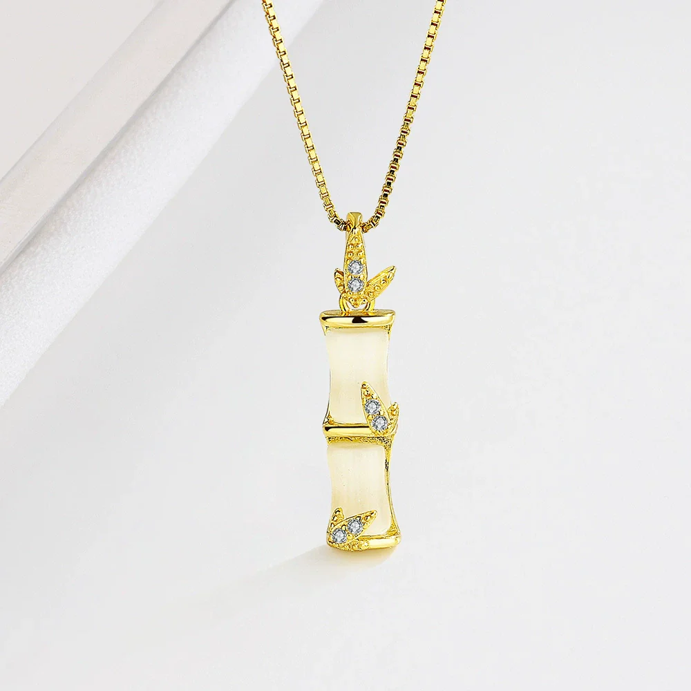 Wholesale S925 Sterling Silver Geometric Bamboo Women's Necklace