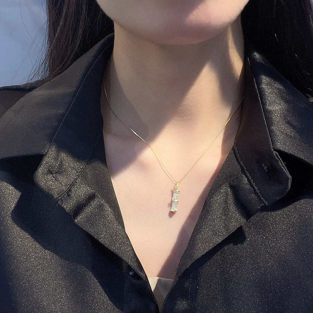 Wholesale S925 Sterling Silver Geometric Bamboo Women's Necklace - Image 2