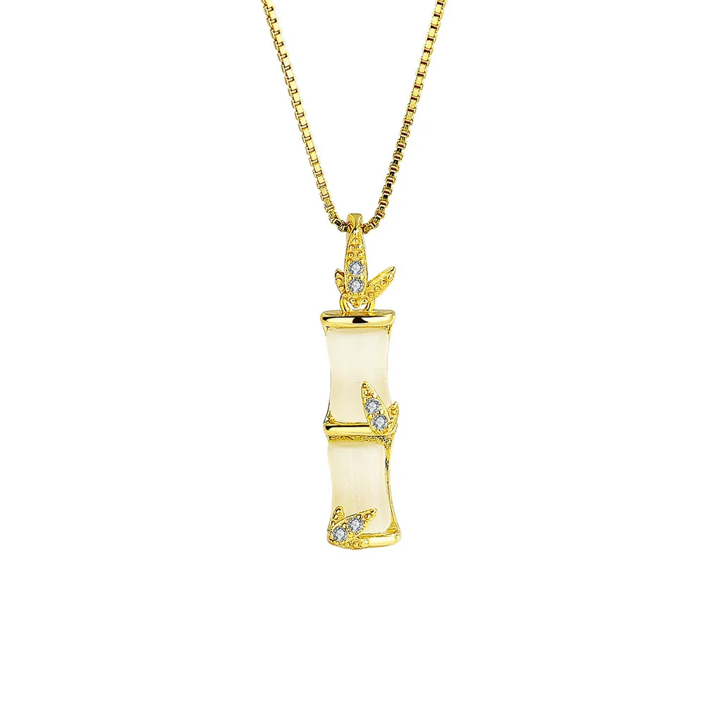 Wholesale S925 Sterling Silver Geometric Bamboo Women's Necklace - Image 5