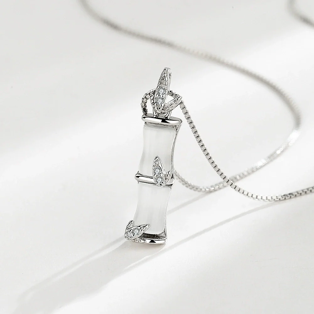Wholesale S925 Sterling Silver Geometric Bamboo Women's Necklace - Image 6