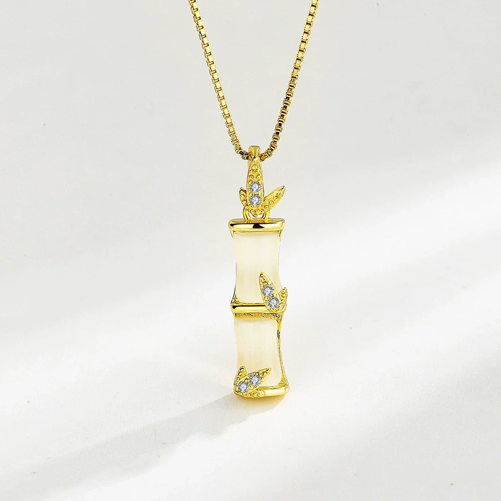 Wholesale S925 Sterling Silver Geometric Bamboo Women's Necklace - Image 7