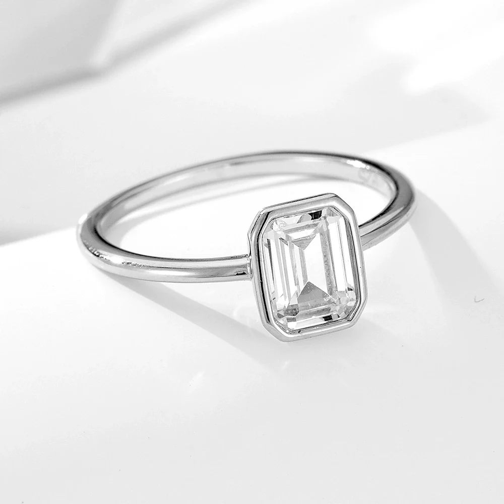 Wholesale S925 Sterling Silver Geometric Diamond Zircon Ring For Women - Image 2