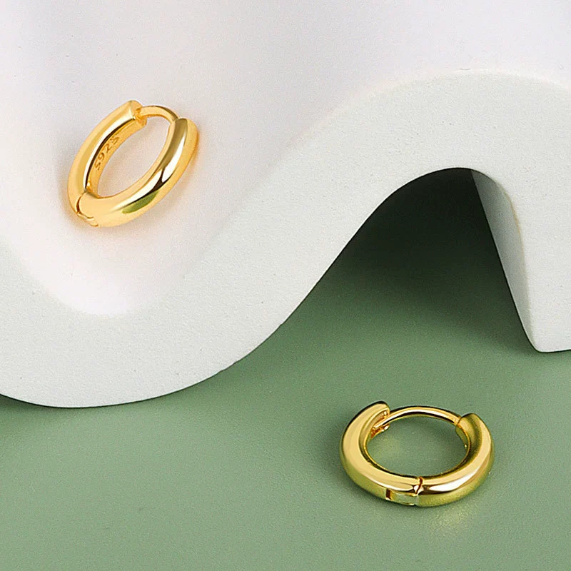 Wholesale S925 Sterling Silver Geometric Ear Buckle Earrings For Women With Electroplating Design - Image 7