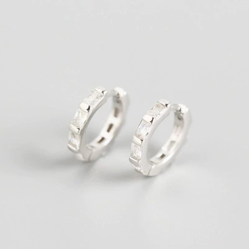 Wholesale S925 Sterling Silver Geometric Octagonal Rectangular Electroplated Earrings - Image 6