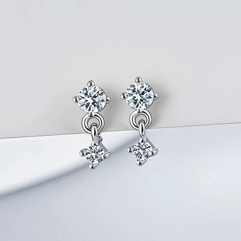 Wholesale S925 Sterling Silver Gold Plated Inlaid Zircon Female Earrings - Image 6