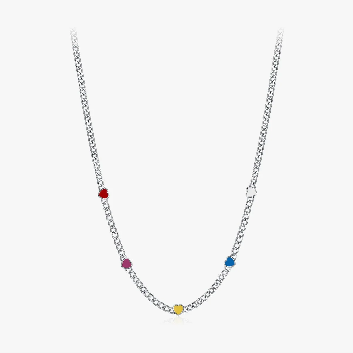 Wholesale S925 Sterling Silver Heart Shaped Electroplated Clavicle Chain Necklace For Women