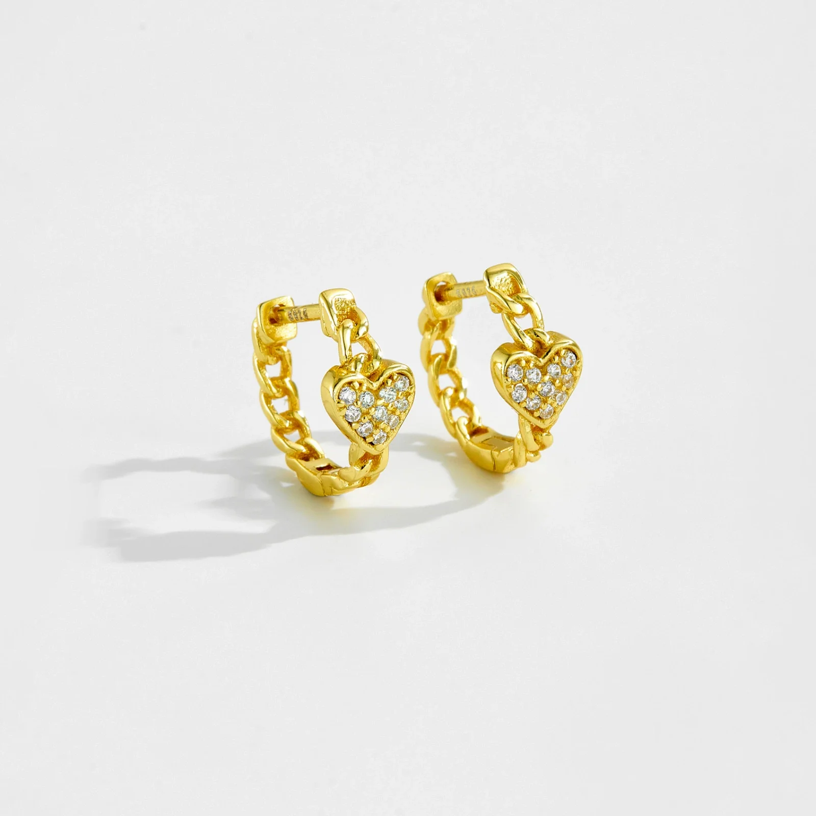 Wholesale S925 Sterling Silver Love Earrings Electroplated Platinum 18K Gold Geometric Design Highend Jewelry - Image 3