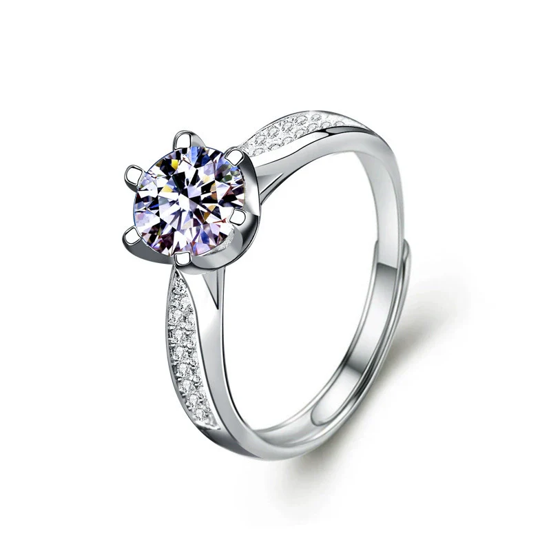 Wholesale S925 Sterling Silver Moissanite Ushaped Couple's Ring Set With Diamonds Fashion Style - Image 20