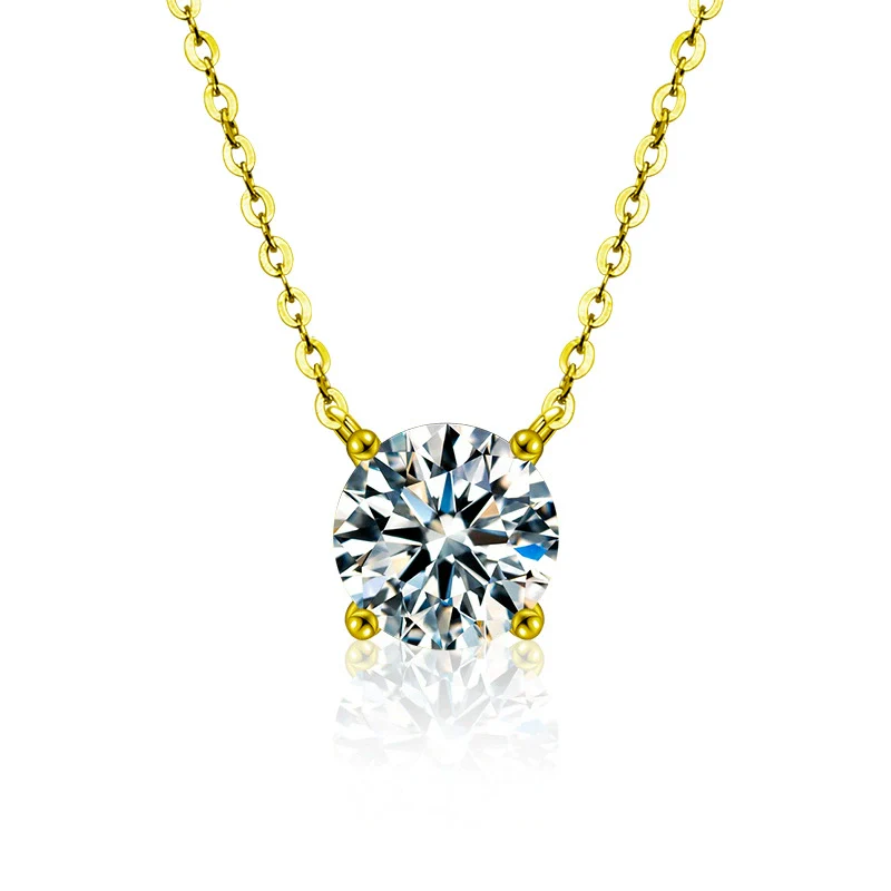 Wholesale S925 Sterling Silver Moissanite Women's Simple Light Luxury Classic Fourclaw Pendant Cross Chain Jewelry Geometric Pattern Set With Diamonds - Image 5