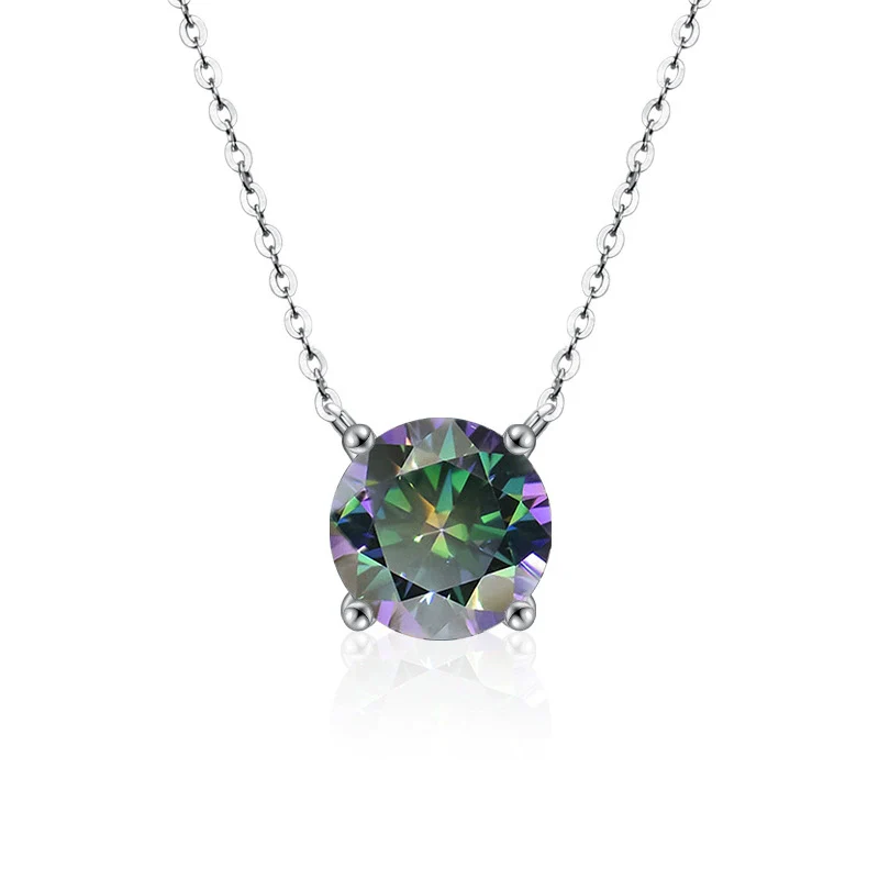 Wholesale S925 Sterling Silver Moissanite Women's Simple Light Luxury Classic Fourclaw Pendant Cross Chain Jewelry Geometric Pattern Set With Diamonds - Image 7