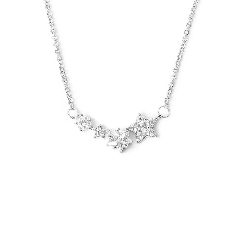 Wholesale S925 Sterling Silver Necklace With Star Beads Electroplated For Women - Image 5