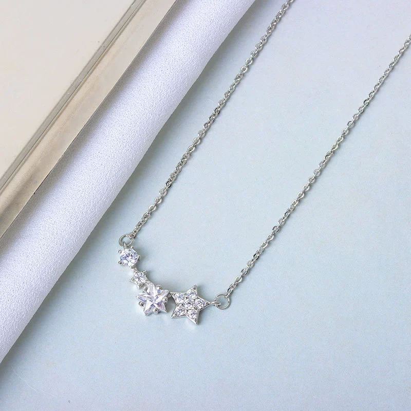 Wholesale S925 Sterling Silver Necklace With Star Beads Electroplated For Women - Image 6