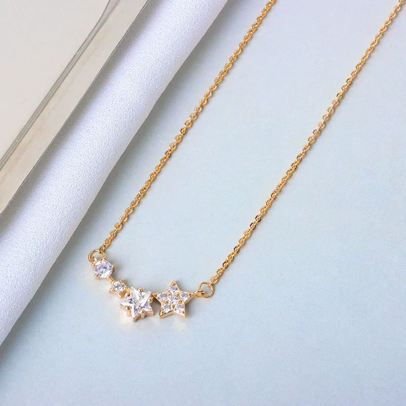 Wholesale S925 Sterling Silver Necklace With Star Beads Electroplated For Women - Image 7