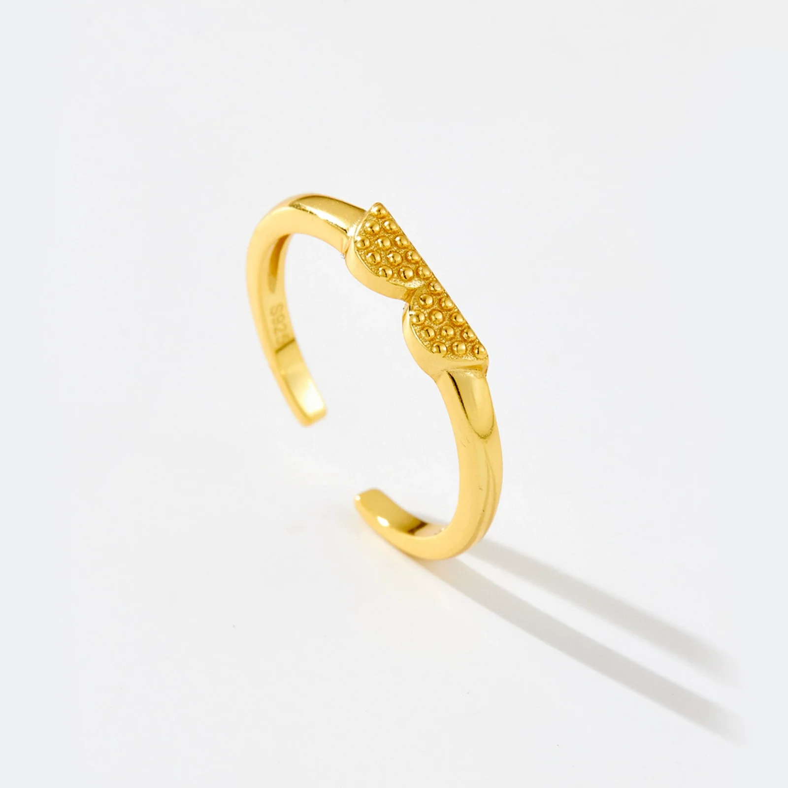 Wholesale S925 Sterling Silver Opening Adjustable Ring Geometric Fashion Electroplated - Image 3