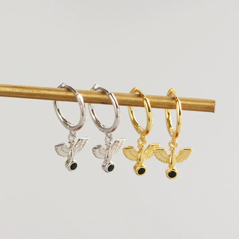 Wholesale S925 Sterling Silver Peace Pigeon Animal Niche Style Electroplated Earrings For Women - Image 2