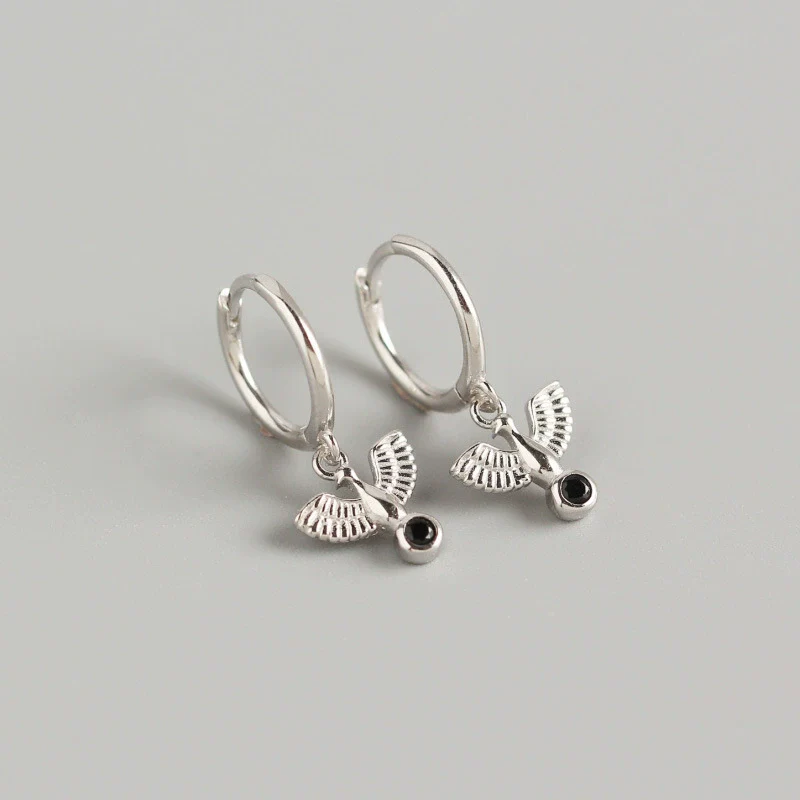 Wholesale S925 Sterling Silver Peace Pigeon Animal Niche Style Electroplated Earrings For Women - Image 6