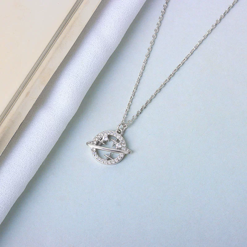 Wholesale S925 Sterling Silver Planet Necklace For Female With Electroplating - Image 6