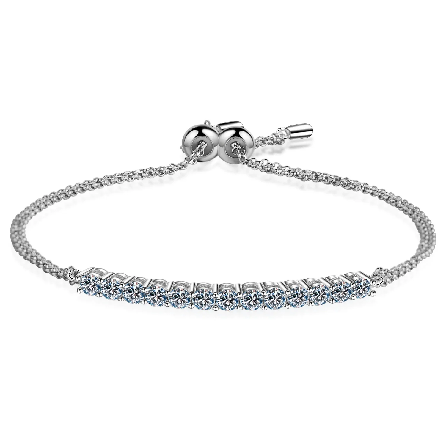 Wholesale S925 Sterling Silver Sports Style Geometric Pattern Electroplating Moissanite Bracelet For Women - Image 5