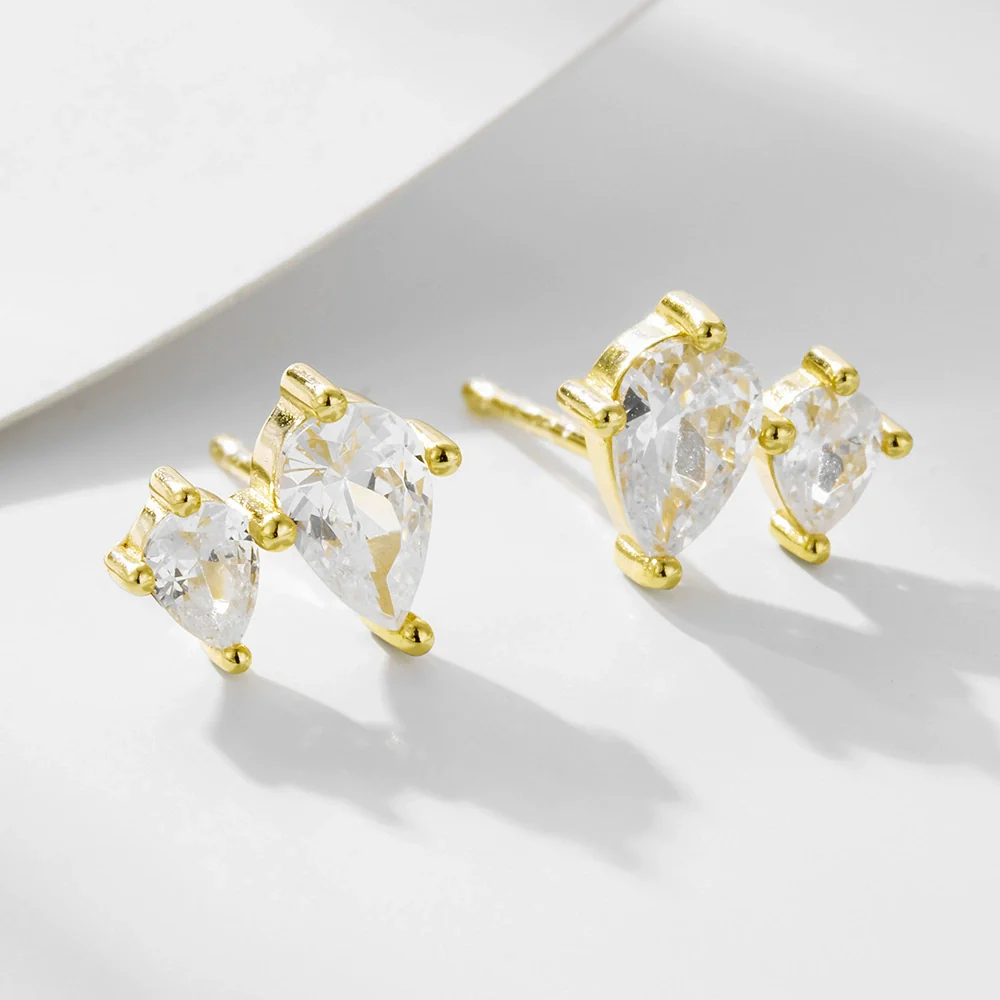 Wholesale S925 Sterling Silver Water Drop Zircon Diamond Inlaid Earrings For Women - Image 2