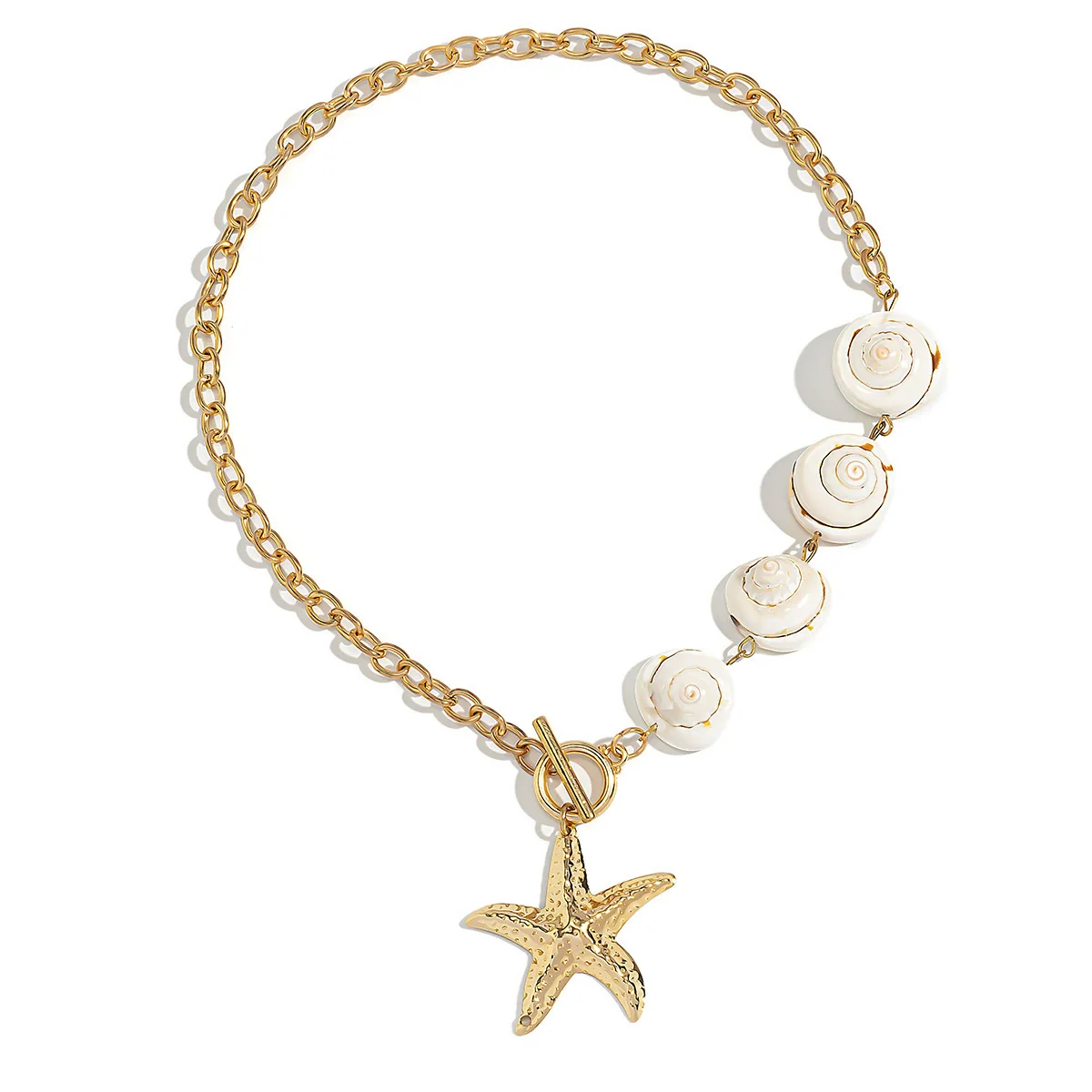 Wholesale Shell Alloy Imitation Pearls Geometric Handmade Women's Niche Natural Starfish Mermaid Casual Clavicle Necklace - Image 5
