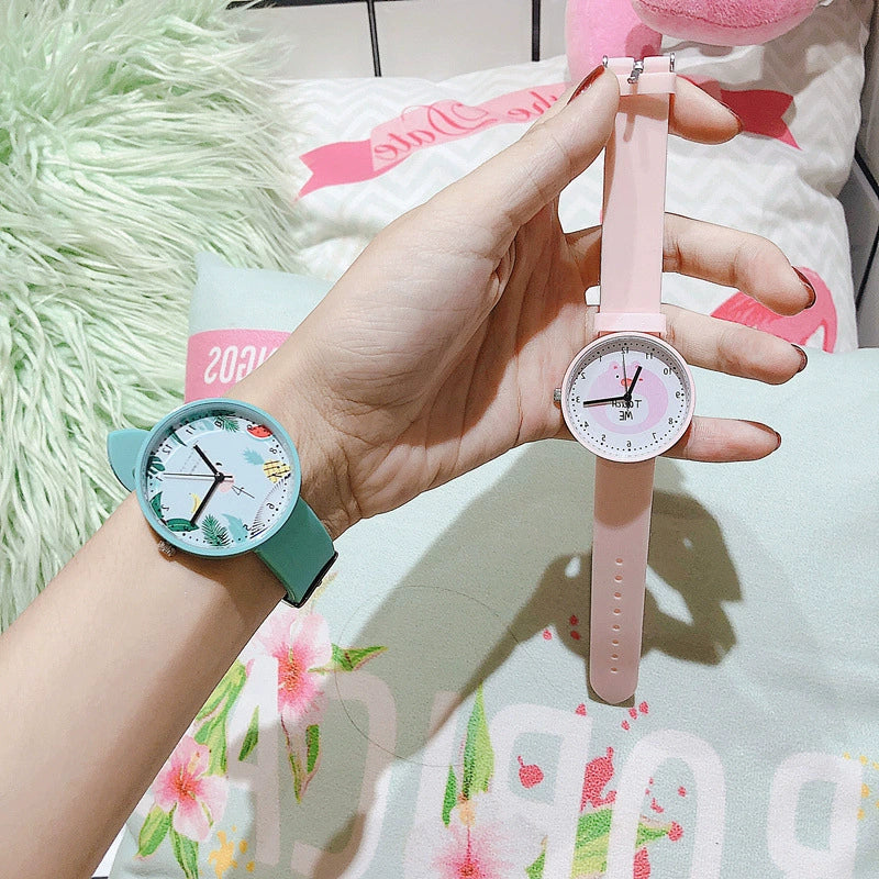 Wholesale Silicone Alloy Watch For Girls Cartoon Style Round Dial