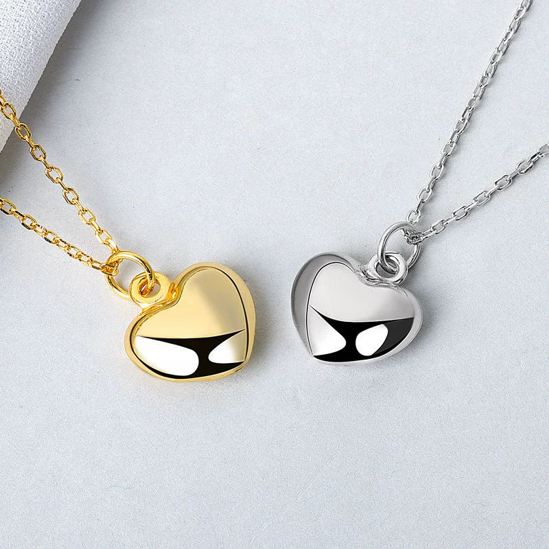 Wholesale Silver 925 Love Heart Shape Pendant Necklace With Cross Chain And Electroplating Treatment - Image 2