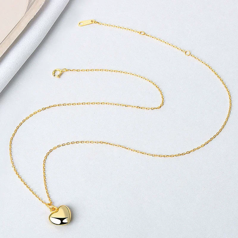 Wholesale Silver 925 Love Heart Shape Pendant Necklace With Cross Chain And Electroplating Treatment - Image 3