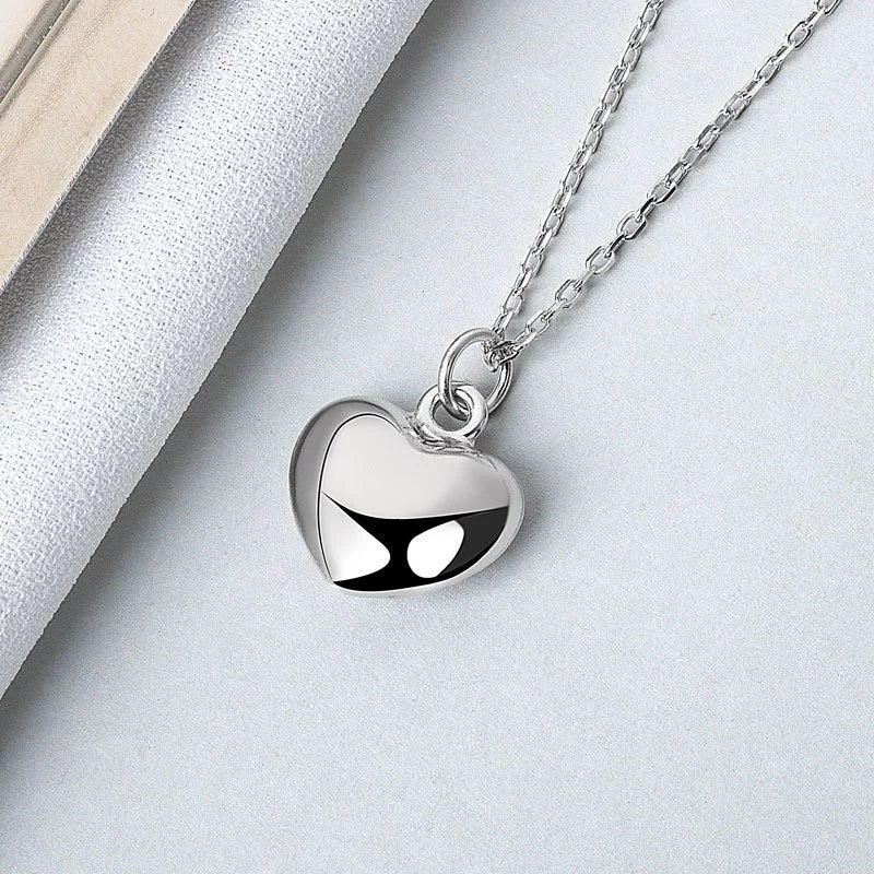 Wholesale Silver 925 Love Heart Shape Pendant Necklace With Cross Chain And Electroplating Treatment - Image 6