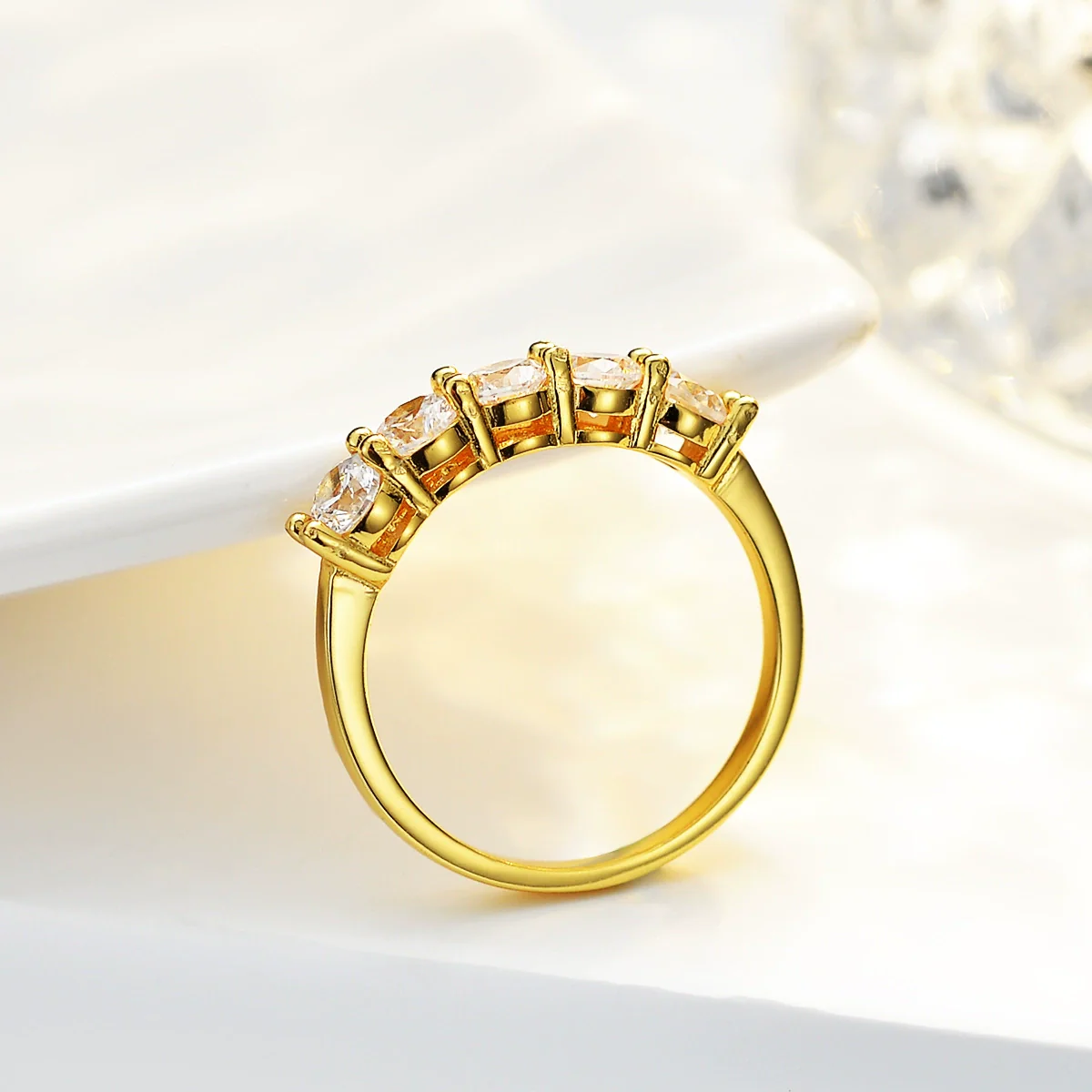 Wholesale Silver 925 Ring With Moissanite Geometric Design Factory Plated 14K For Female - Image 3