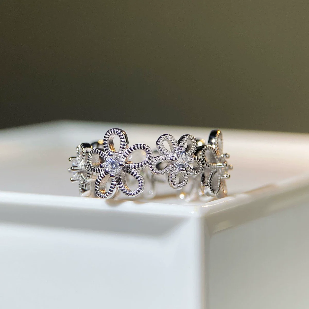 Wholesale Silver Daisy Open Ring Handmade Retro Carved Electroplated For Women - Image 5