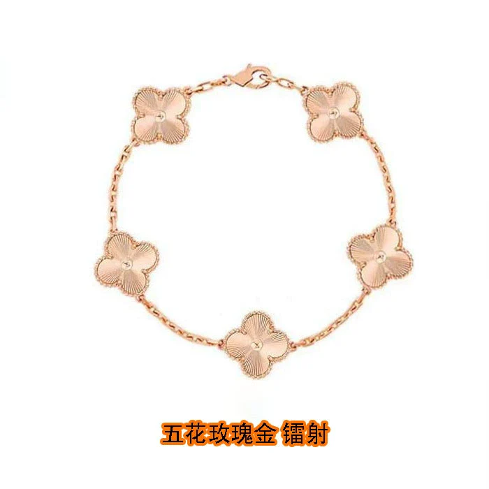 Wholesale Silver Fourleaf Clover And Flower Style Bracelet Set With Gems - Image 22