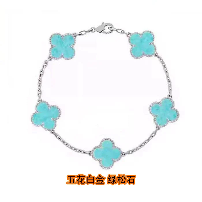 Wholesale Silver Fourleaf Clover And Flower Style Bracelet Set With Gems - Image 28
